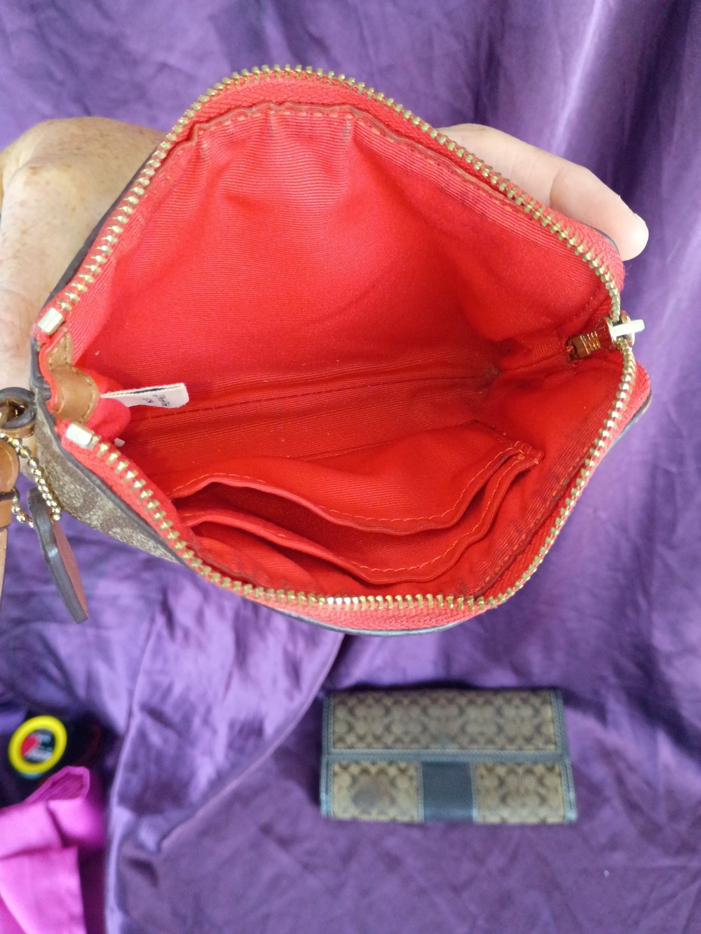 Coach Brown Signature Wallet and Wristlet - Picture 4 of 7